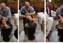 Un sacerdote pierde el control y agrede a un bebé durante un bautizo en Rumania
