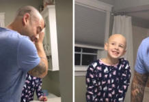 El gesto de este padre con su hija sin cabello está conmoviendo al mundo