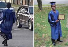 La emotiva historia del joven que descubrieron caminando kilómetros con toga y birrete