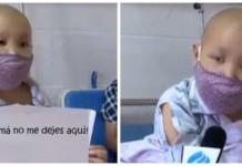 Un niño de 10 años con cáncer le pide a su madre que vuelva con el dinero de su tratamiento