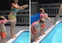 Un niño intenta imitar el salto de su madre y el resultado se hace viral