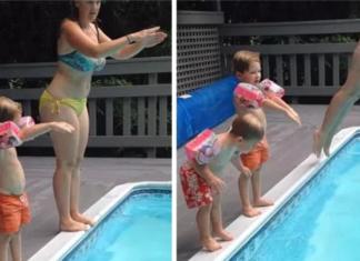 Un niño intenta imitar el salto de su madre y el resultado se hace viral