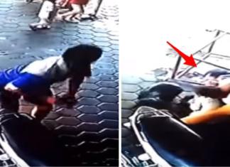 El heroico momento en el que un padre salva a sus pequeños de ser atropellados por un auto