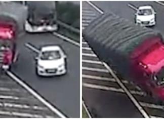 Detiene su auto en medio de la autopista, causa un accidente múltiple y sigue como si nada