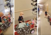 El vídeo de un niño con cáncer ayudando a su amiga en el hospital conmueve al mundo