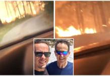 El impactante video de un padre y su hijo al borde de la muerte intentando huir de las llamas