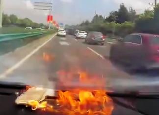 El impactante momento en el que un iPhone explota en el interior de un auto