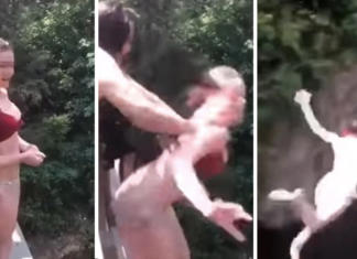 La empujan a un río desde un puente a más de 18 metros de altura y sobrevive de milagro Jordan Holgersen