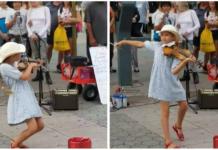 Una pequeña de 9 años interpreta «Despacito» en violín y paraliza a todos los transeúntes