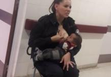 La foto de una oficial de policía amamantando a un bebé en el hospital conmueve al mundo