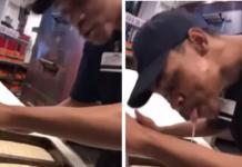 Capturan al empleado de un restaurante escupiendo la comida de los clientes