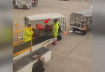Un indignante video muestra a un maletero lanzando el equipaje en un aeropuerto