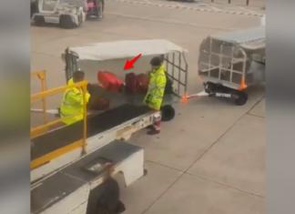 Un indignante video muestra a un maletero lanzando el equipaje en un aeropuerto