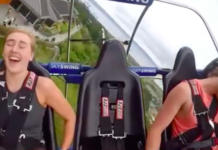 Su novio se desmaya 2 veces sobre una atracción extrema y su reacción se hace viral Sky Swing