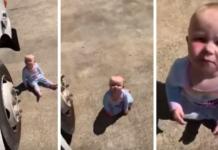 El impactante momento en el que un repartidor encuentra a una bebé frente a su camión