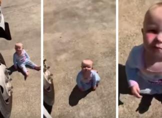 El impactante momento en el que un repartidor encuentra a una bebé frente a su camión