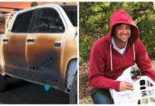 Su camioneta queda chamuscada por salvar vidas en un incendio y la marca le regala una nueva