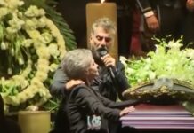 Alejandro Fernández canta junto al féretro de su padre sin poder contener las lágrimas
