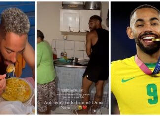 Futbolista presume sus vacaciones comiendo fideos en la humilde casa de su mamá