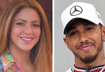Shakira posa con Lewis Hamilton y la toma por la cintura: la foto de la que todos hablan